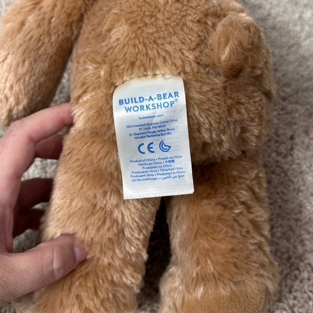 Build A Bear Workshop Brown Shaggy Plush Teddy Bear 2015 Signature Paw Patch - Picture 5 of 8